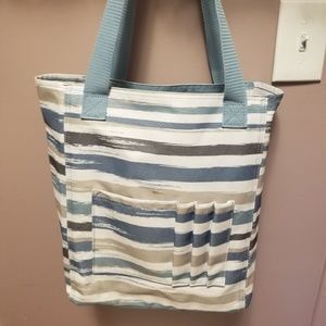 Tall Organizing Tote in brush strokes